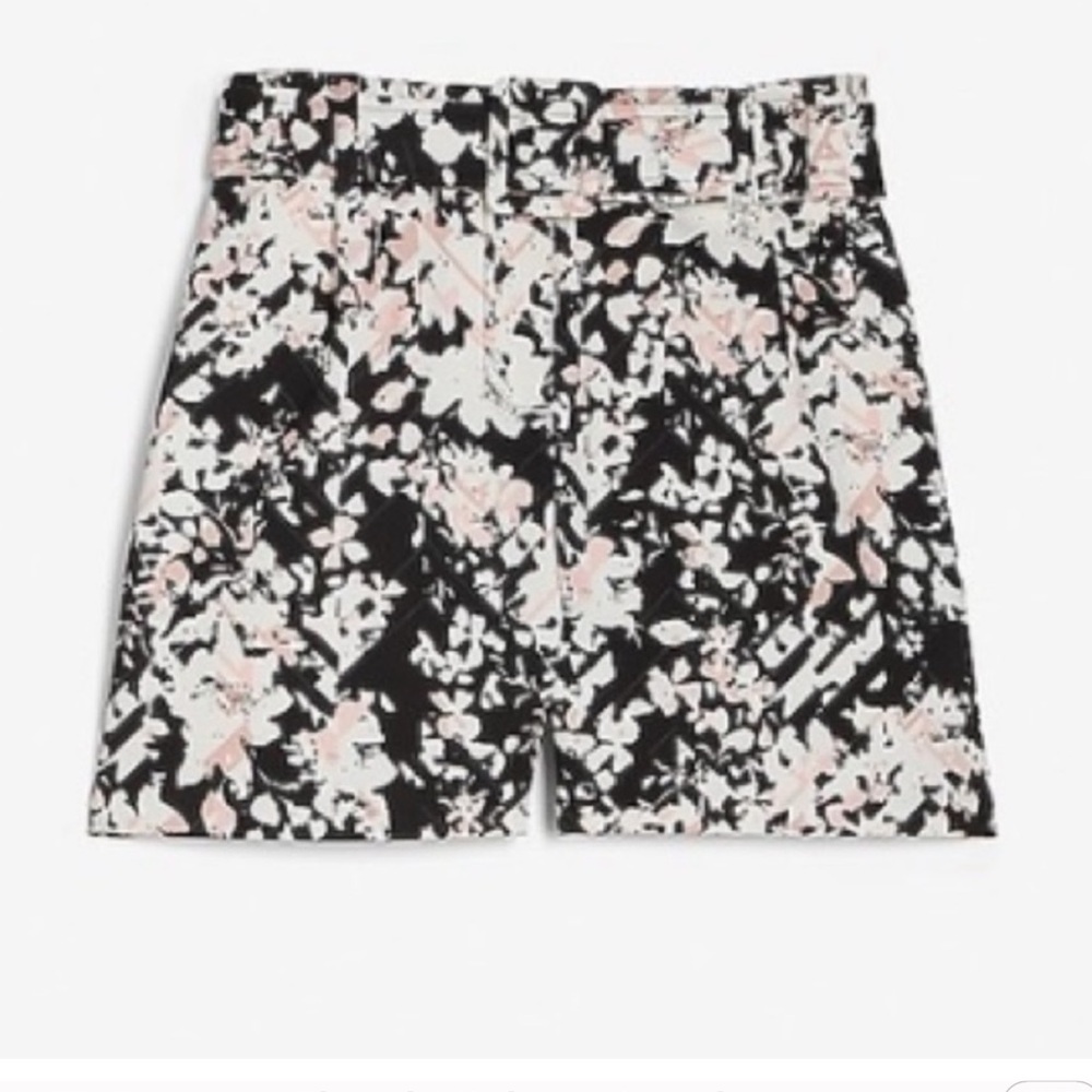 Express belted stretchy shorts